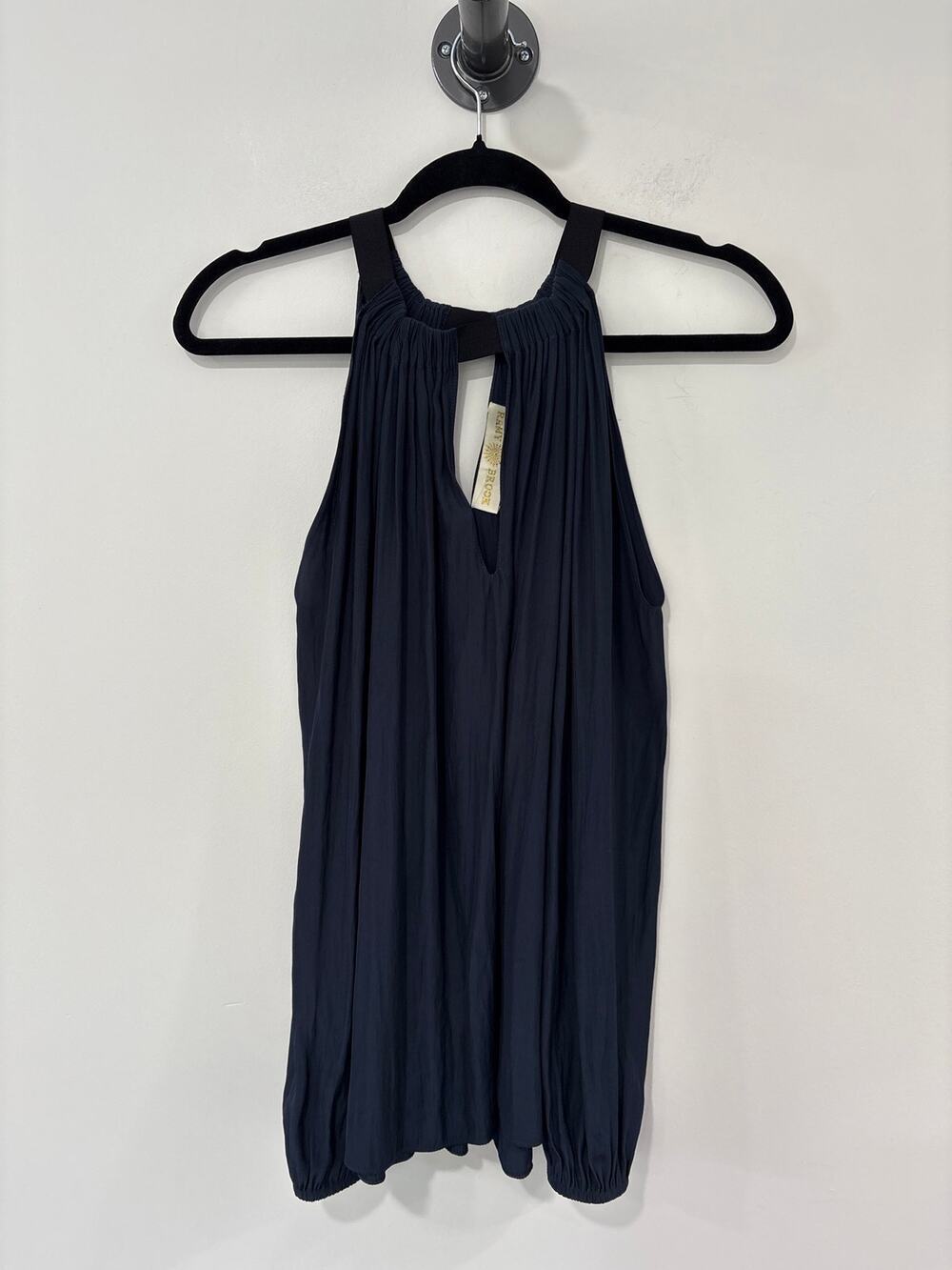 Ramy Brook Navy Blue Long Sleeve Open Shoulder Blouse Size S